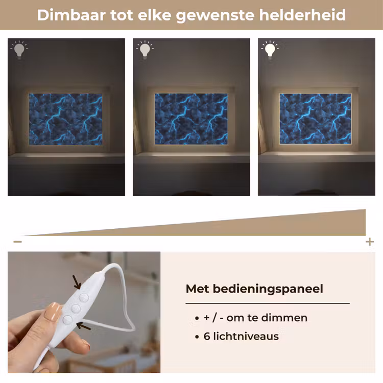 Lightbox - Wandlamp - Donker - Blauw - Bliksem — 8
