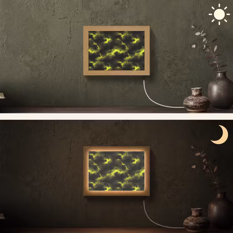Lightbox - Wandlamp - Geel - Storm - Wolken — 3