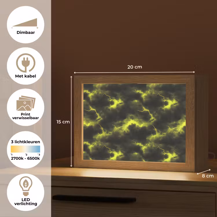 Lightbox - Wandlamp - Geel - Storm - Wolken — 9