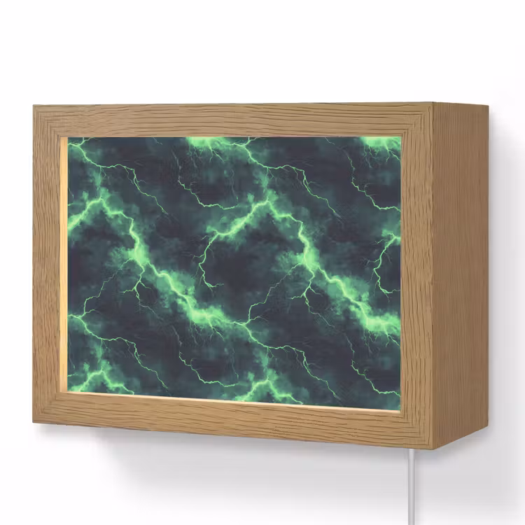 Lightbox - Wandlamp - Groen - Bliksem - Storm — 1