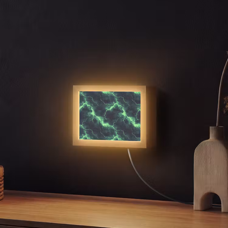 Lightbox - Wandlamp - Groen - Bliksem - Storm — 2