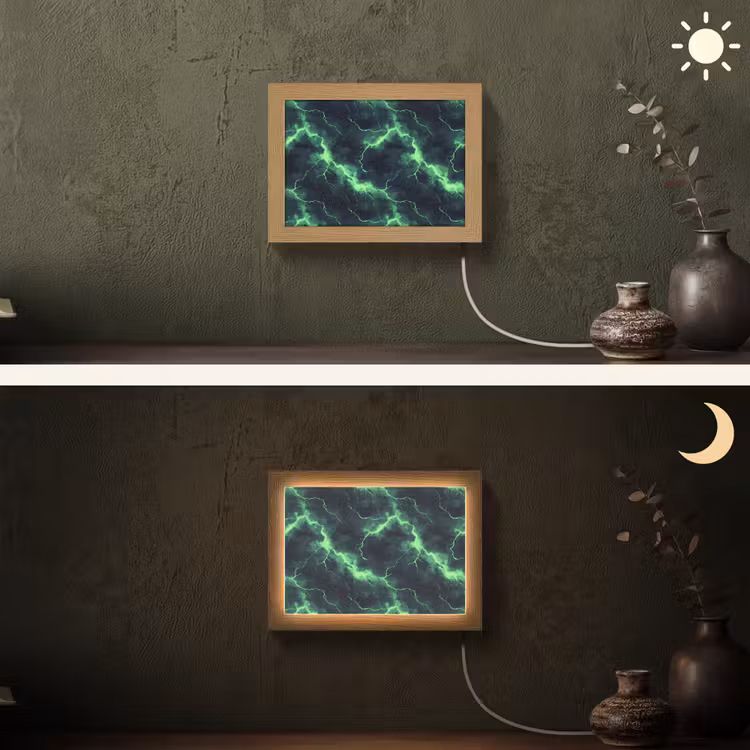Lightbox - Wandlamp - Groen - Bliksem - Storm — 3