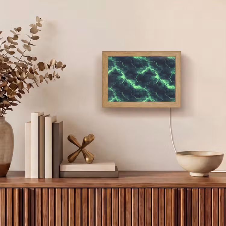 Lightbox - Wandlamp - Groen - Bliksem - Storm — 4
