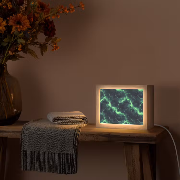 Lightbox - Wandlamp - Groen - Bliksem - Storm — 5