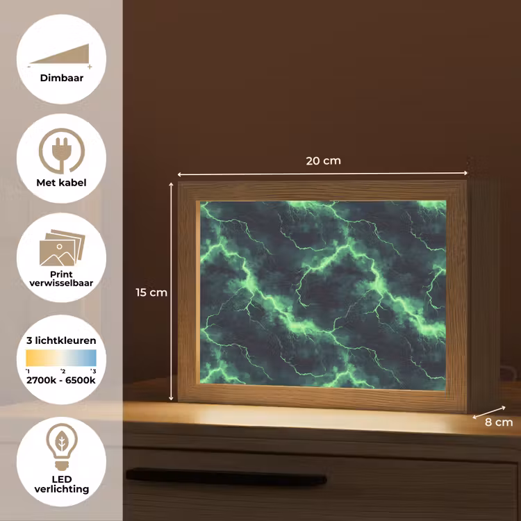 Lightbox - Wandlamp - Groen - Bliksem - Storm — 9