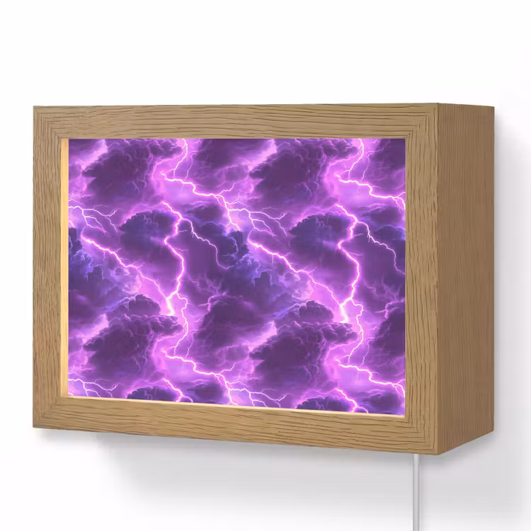 Lightbox - Wandlamp - Paars - Bliksem - Wolken — 1