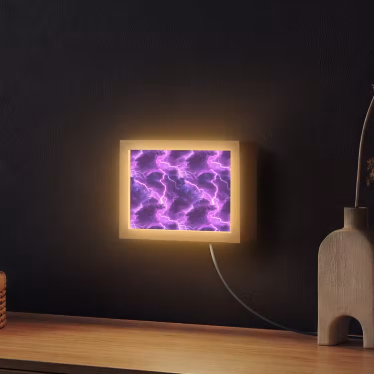 Lightbox - Wandlamp - Paars - Bliksem - Wolken — 2