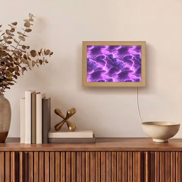 Lightbox - Wandlamp - Paars - Bliksem - Wolken — 4