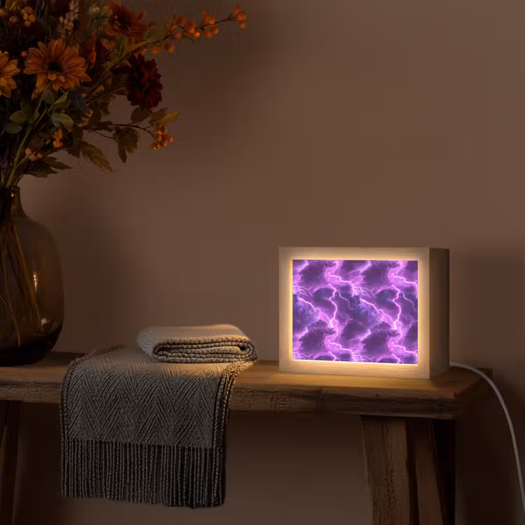 Lightbox - Wandlamp - Paars - Bliksem - Wolken — 5