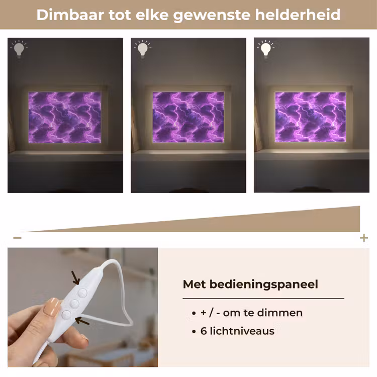 Lightbox - Wandlamp - Paars - Bliksem - Wolken — 8