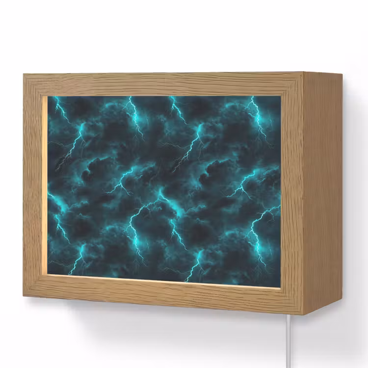 Lightbox - Wandlamp - Turquoise - Bliksem - Wolken — 1