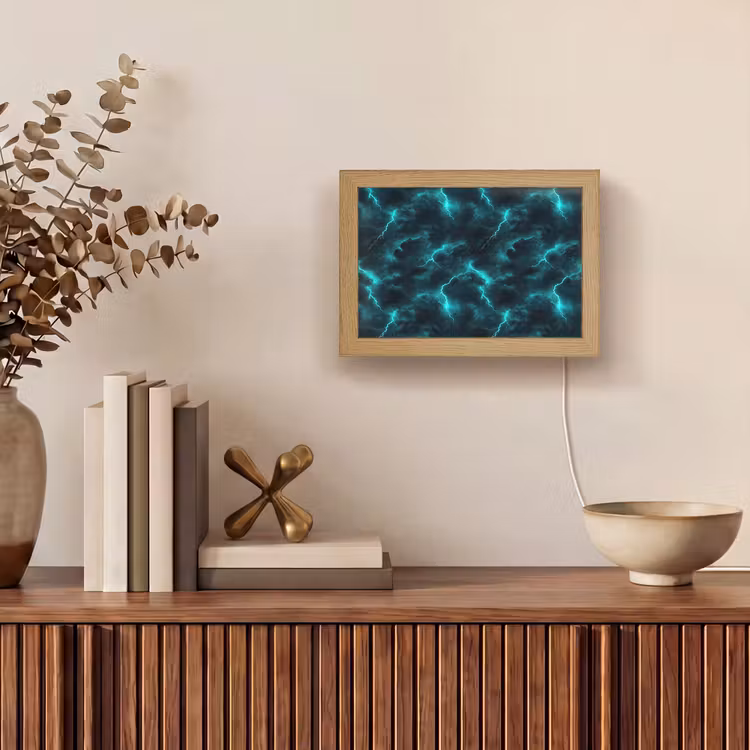 Lightbox - Wandlamp - Turquoise - Bliksem - Wolken — 4