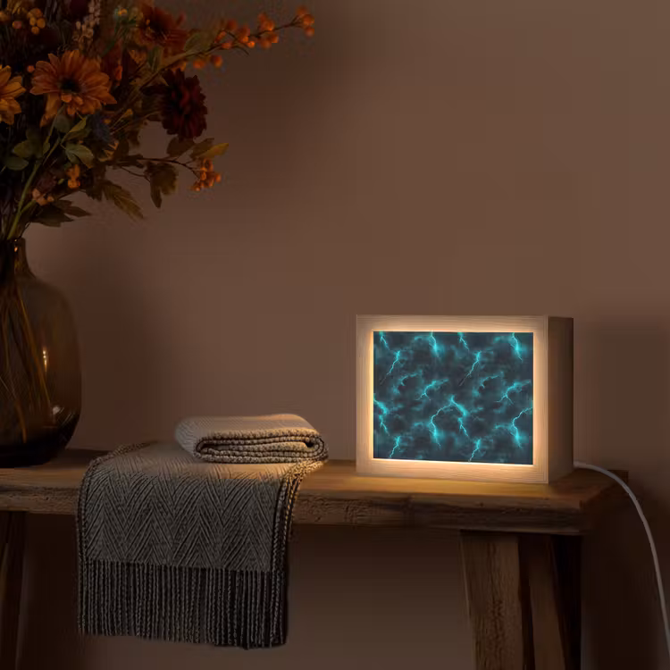 Lightbox - Wandlamp - Turquoise - Bliksem - Wolken — 5