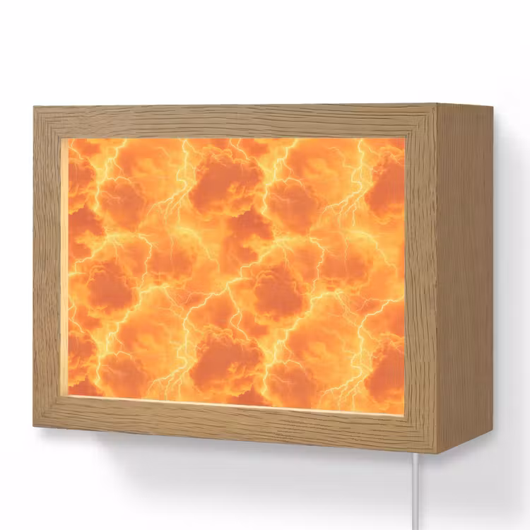 Lightbox - Wandlamp - Bliksem - Storm - Oranje — 1
