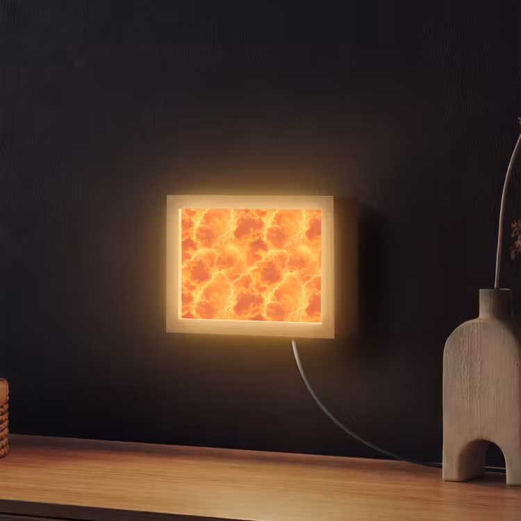 Lightbox - Wandlamp - Bliksem - Storm - Oranje — 2