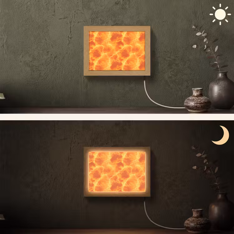 Lightbox - Wandlamp - Bliksem - Storm - Oranje — 3