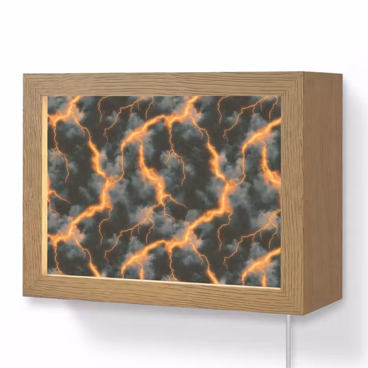 Lightbox - Wandlamp - Oranje - Bliksem - Wolken — 1