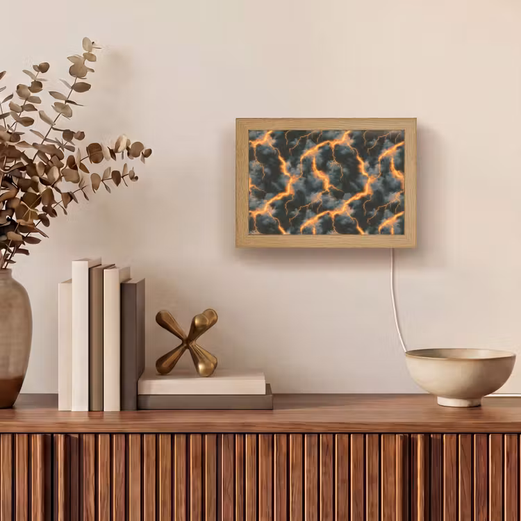 Lightbox - Wandlamp - Oranje - Bliksem - Wolken — 4