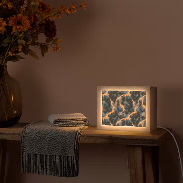Lightbox - Wandlamp - Oranje - Bliksem - Wolken — 5