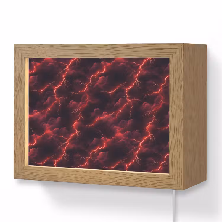 Lightbox - Wandlamp - Rood - Onweer - Bliksem - Wolken — 1