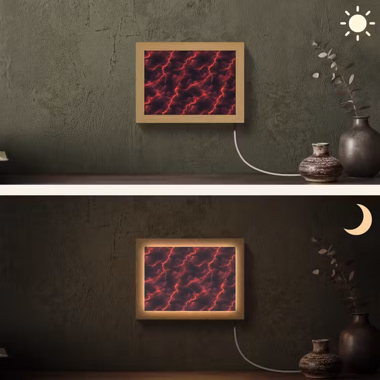 Lightbox - Wandlamp - Rood - Onweer - Bliksem - Wolken — 3