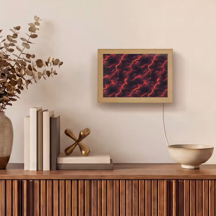 Lightbox - Wandlamp - Rood - Onweer - Bliksem - Wolken — 4