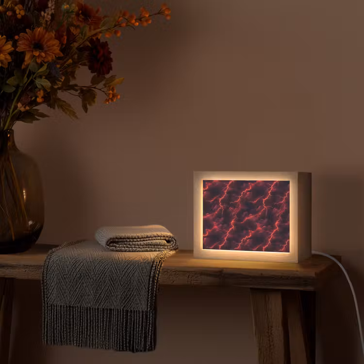 Lightbox - Wandlamp - Rood - Onweer - Bliksem - Wolken — 5