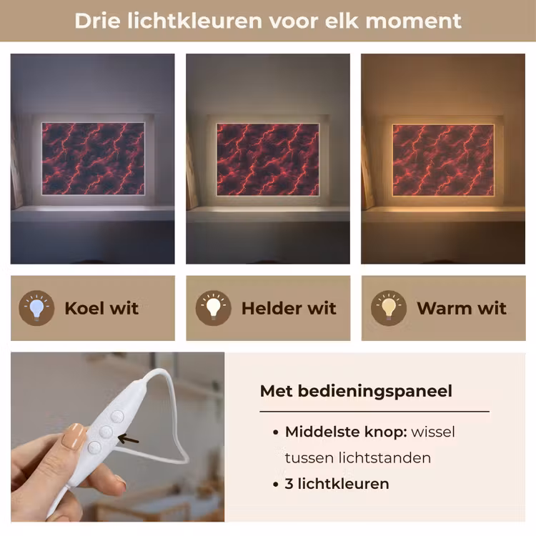 Lightbox - Wandlamp - Rood - Onweer - Bliksem - Wolken — 7