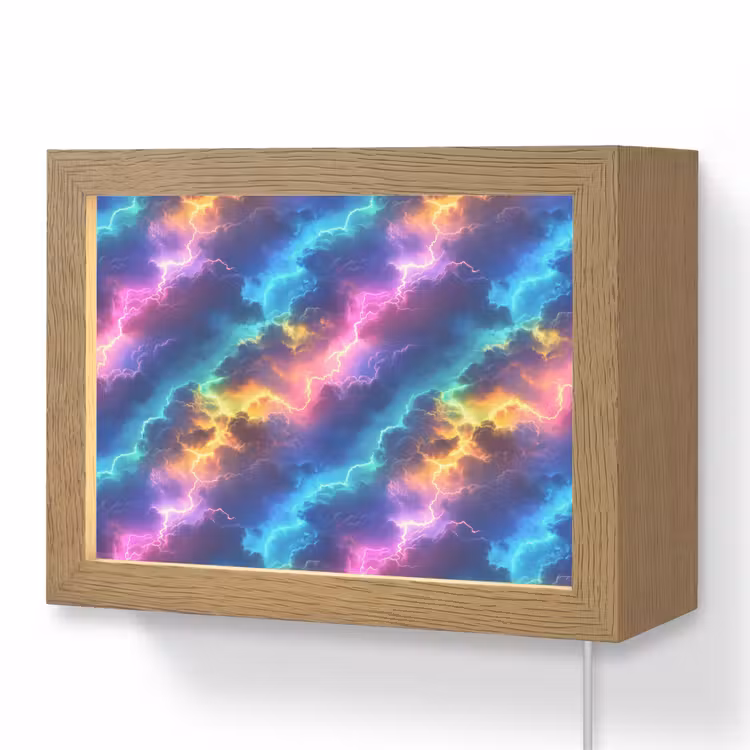 Lightbox - Wandlamp - Storm - Bliksem - Regenboog — 1