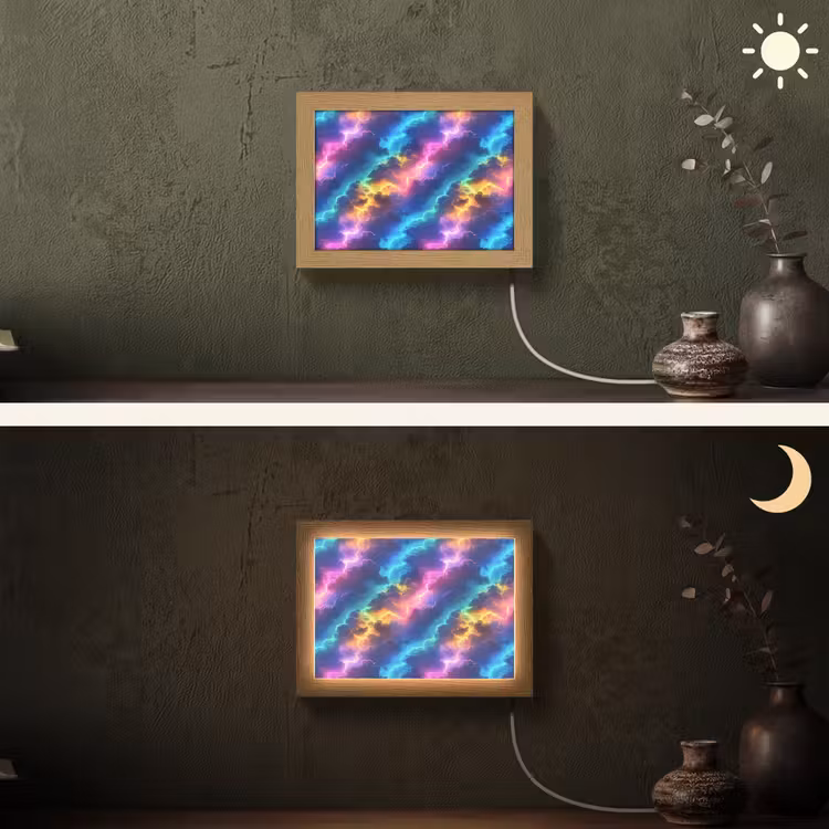 Lightbox - Wandlamp - Storm - Bliksem - Regenboog — 3
