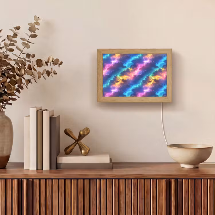 Lightbox - Wandlamp - Storm - Bliksem - Regenboog — 4