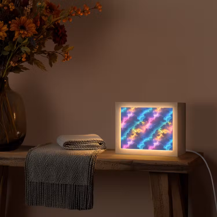 Lightbox - Wandlamp - Storm - Bliksem - Regenboog — 5