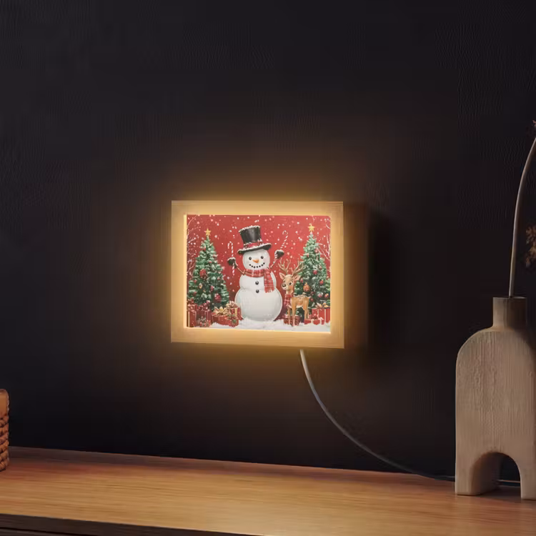 Lightbox - Wandlamp - Feestvreugde - Winterbos - Kleurrijk — 2