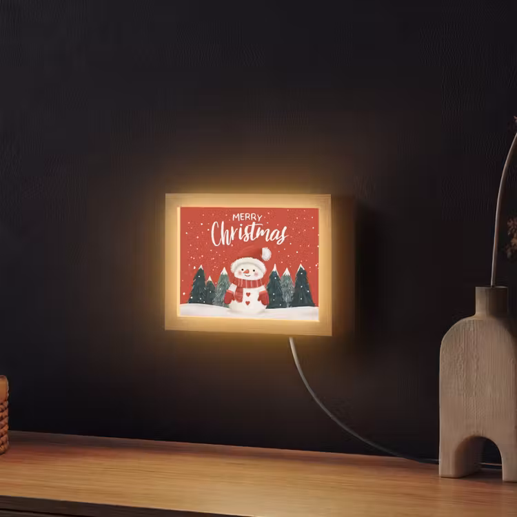 Lightbox - Wandlamp - Kerstgroet - Sneeuw - Rood — 2