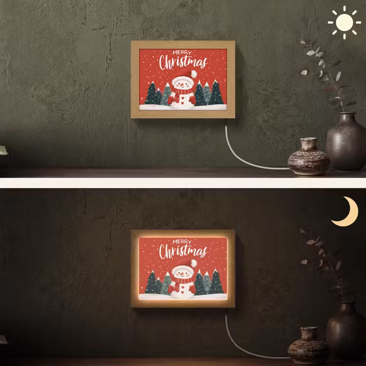 Lightbox - Wandlamp - Kerstgroet - Sneeuw - Rood — 3