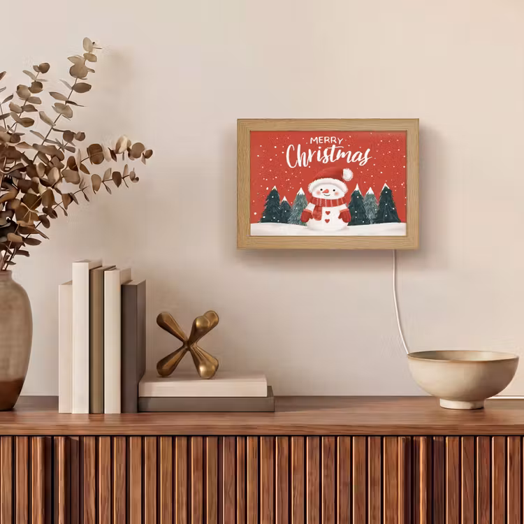 Lightbox - Wandlamp - Kerstgroet - Sneeuw - Rood — 4
