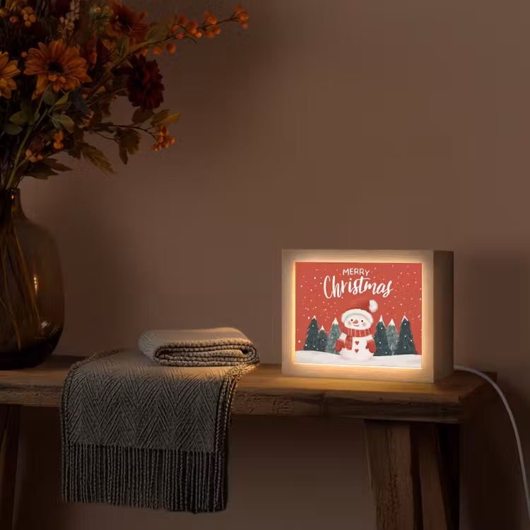 Lightbox - Wandlamp - Kerstgroet - Sneeuw - Rood — 5