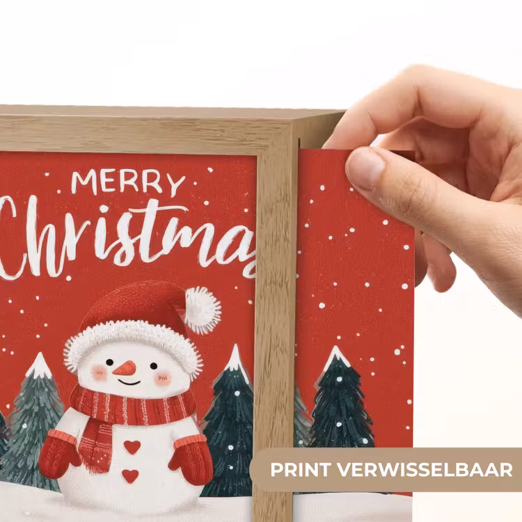 Lightbox - Wandlamp - Kerstgroet - Sneeuw - Rood — 6