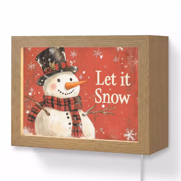 Lightbox - Wandlamp - Sneeuwpret - Winter - Sneeuwpop — 1