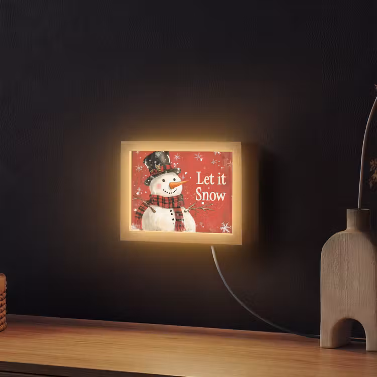 Lightbox - Wandlamp - Sneeuwpret - Winter - Sneeuwpop — 2