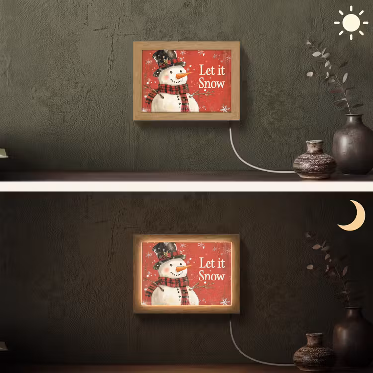 Lightbox - Wandlamp - Sneeuwpret - Winter - Sneeuwpop — 3