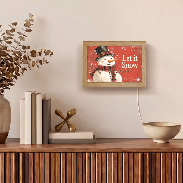 Lightbox - Wandlamp - Sneeuwpret - Winter - Sneeuwpop — 4