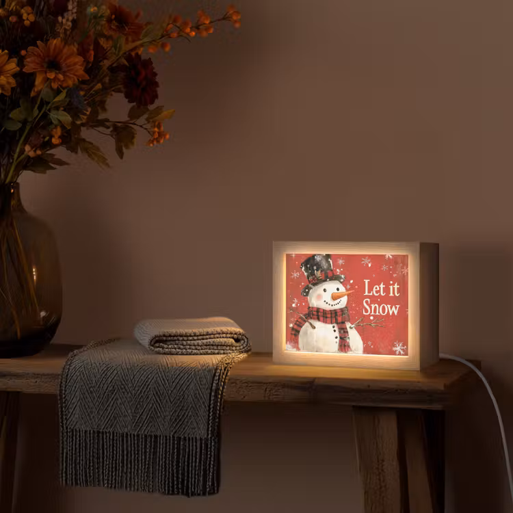 Lightbox - Wandlamp - Sneeuwpret - Winter - Sneeuwpop — 5
