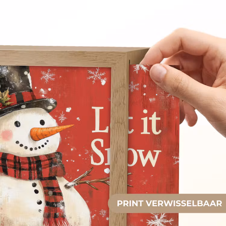 Lightbox - Wandlamp - Sneeuwpret - Winter - Sneeuwpop — 6