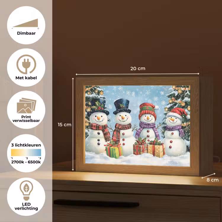 Lightbox - Wandlamp - Vrolijk - Sneeuw - Kleurrijk — 9