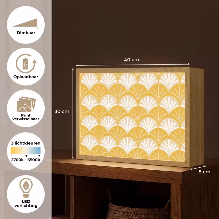 Lightbox - Wandlamp - Waaier - Geel - Art — 10