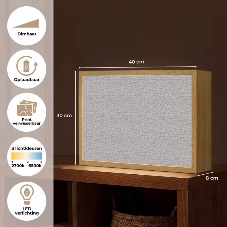 Lightbox - Wandlamp - Grijs - Reptiel - Dier - Patroon — 10