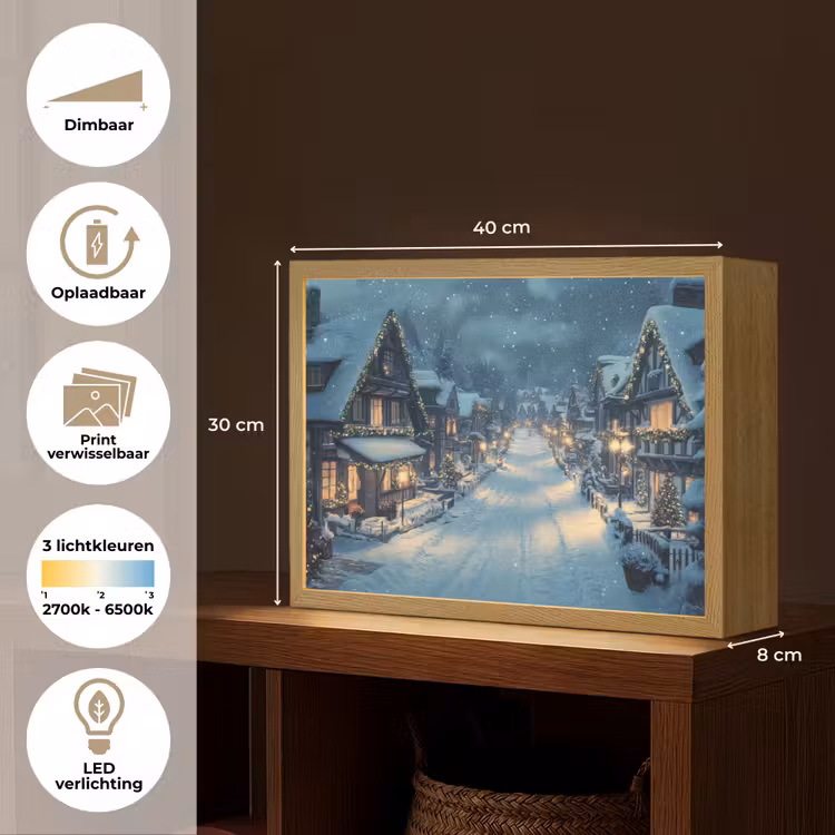 Lightbox - Wandlamp - Kerstdorp - Kerst - Sneeuw - Winter — 10