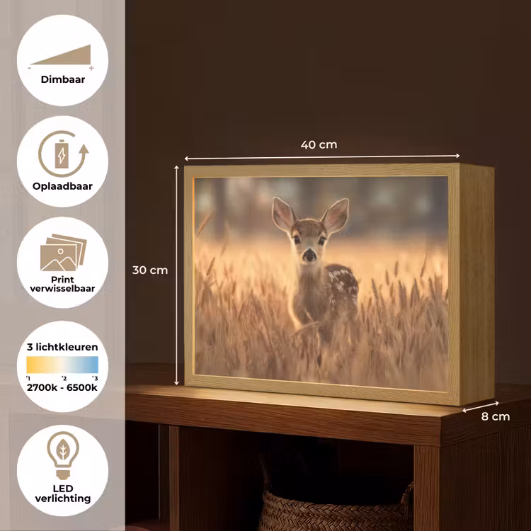 Lightbox - Wandlamp - Hert - Graanveld - Bruin — 10