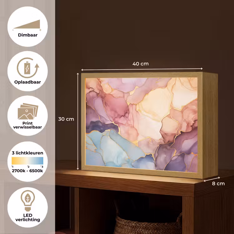 Lightbox - Wandlamp - Marmer - Kleurrijk — 10